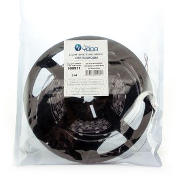 Лента светодиодная "Nord YADA" 12V (катушка 5м) (5050 30smd - метр) СИНЯЯ 6500K IP20 белая основа